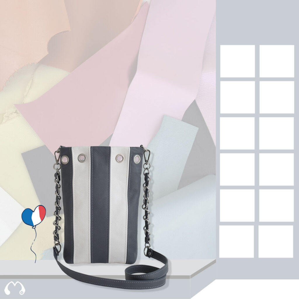 Mini tote bag cuir coloris lentille meringue