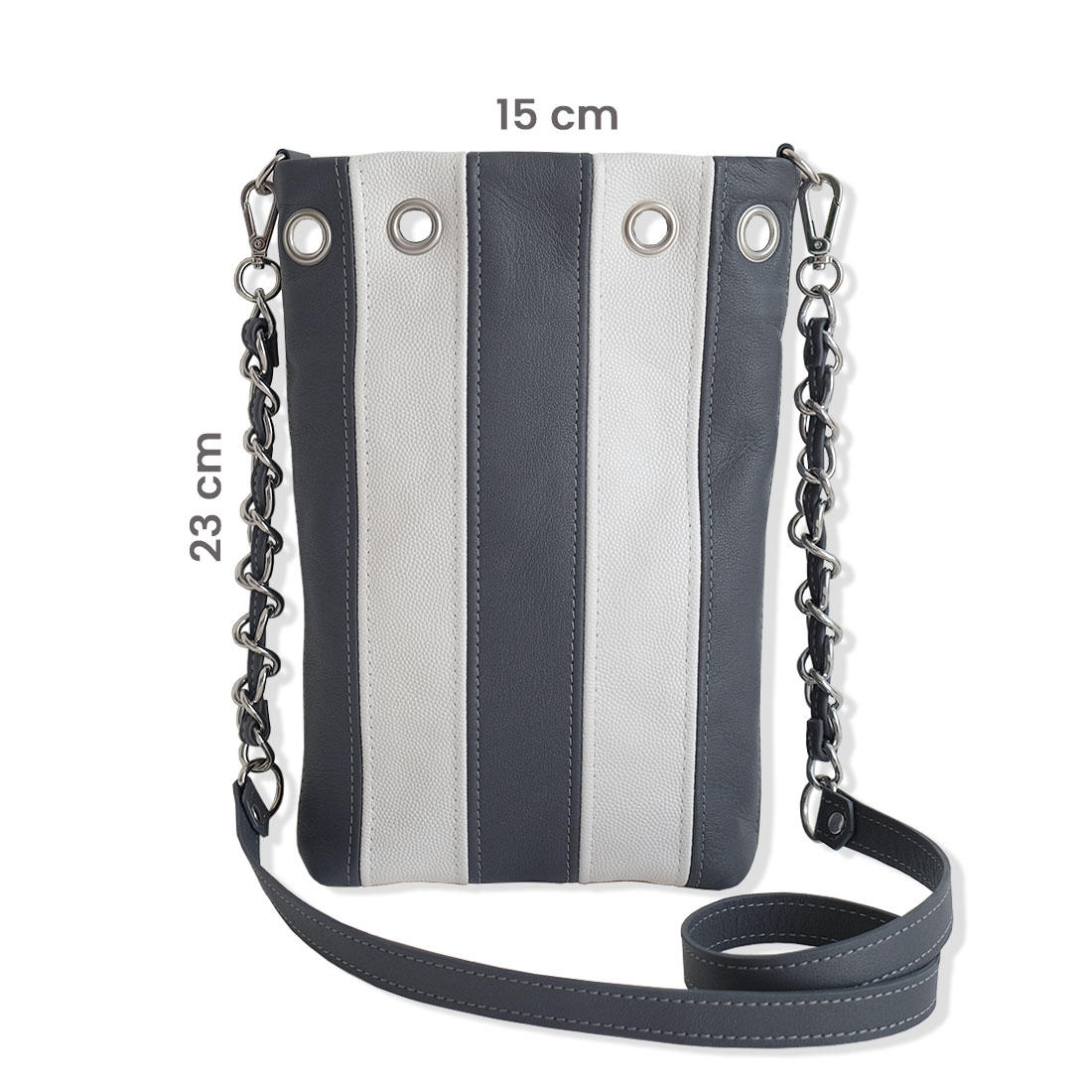 Micro tote bag en cuir coloris gris à personnaliser