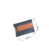 Pochette zippée rectangulaire en cuir d'agneau format mini bicolore gris ardoise citrouille