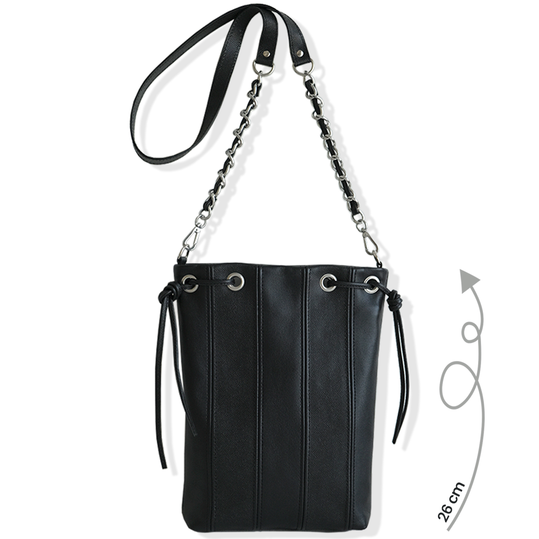 MINI TOTE BAG Cuir noir