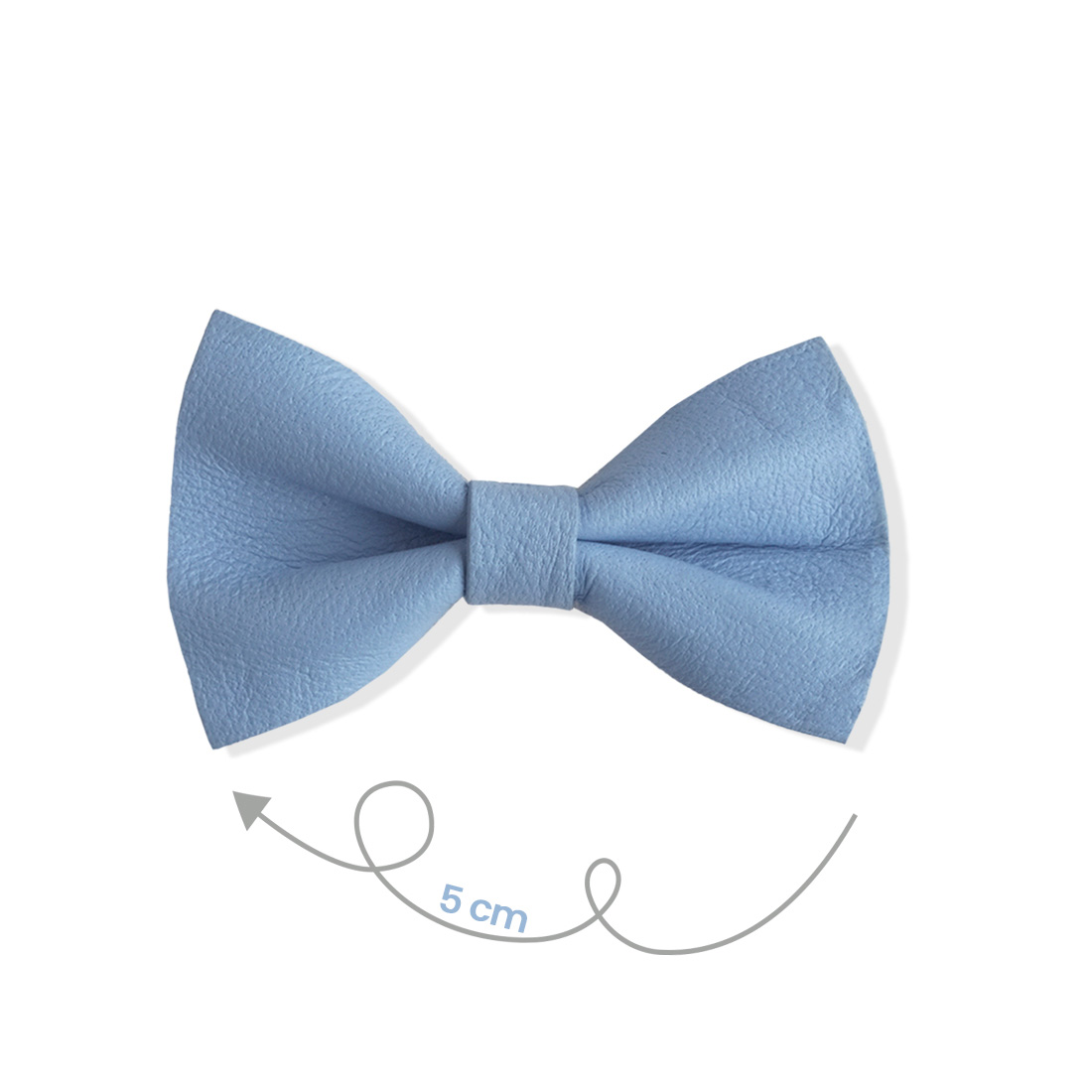 Barrette en cuir nœud papillon coloris bleu ciel