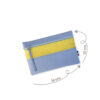 Pochette zippée rectangulaire en cuir d'agneau format midi coloris bleu ciel jaune citron
