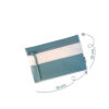 Pochette zippée rectangulaire en cuir d'agneau format midi coloris bleu canard blanc