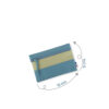 Pochette zippée rectangulaire en cuir d'agneau format mini coloris bleu canard vert anis