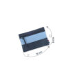 Pochette zippée rectangulaire en cuir d'agneau format mini bicolore bleu marine bleu ciel