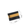 Mini pochette zippée rectangulaire en cuir d'agneau bicolore noir jaune curcuma
