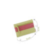 Pochette zippée rectangulaire en cuir d'agneau format mini bicolore vert anis vert rose pamplemousse