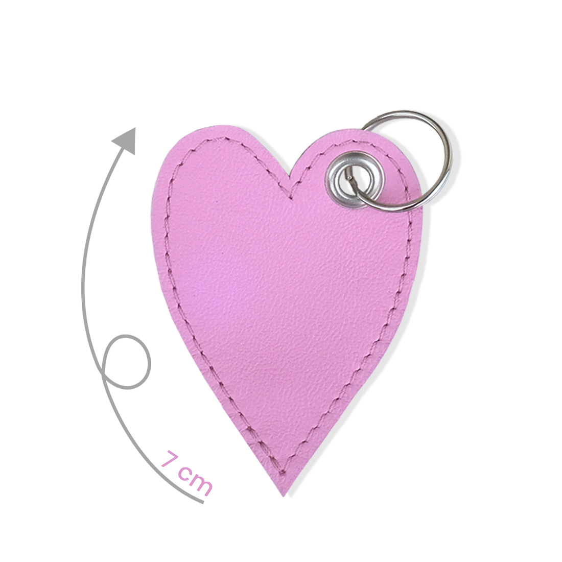 Porte-clé en cuir d'agneau rose bonbon