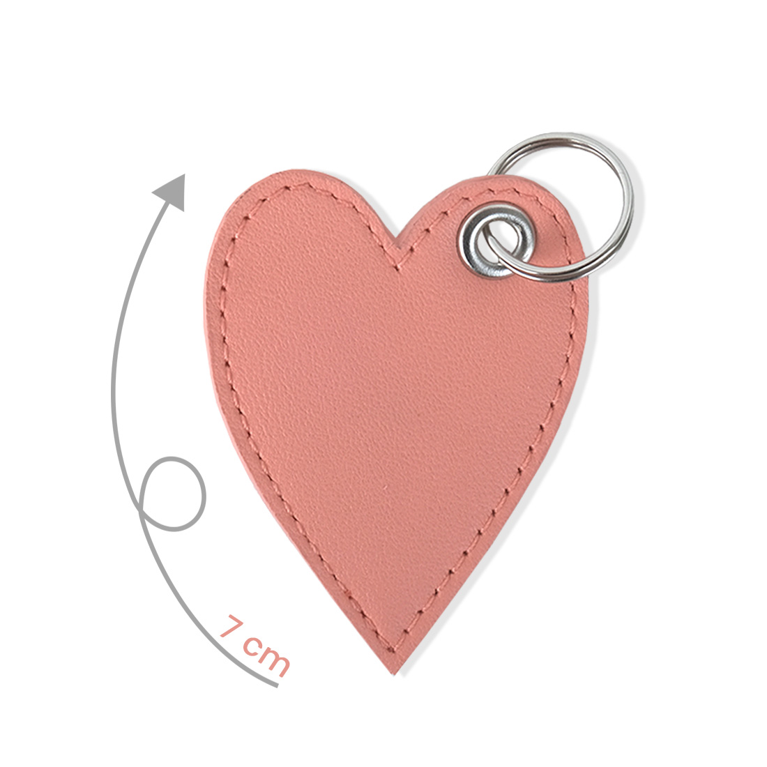 Porte-clé en cuir d'agneau rose langoustine