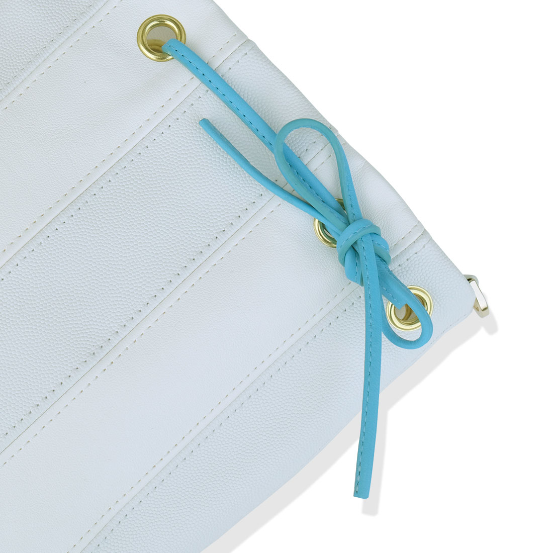 Cordon cuir cousu bleu turquoise