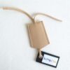 Porte-étiquette en cuir artisanal beige