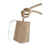 Porte-étiquette en cuir artisanal beige