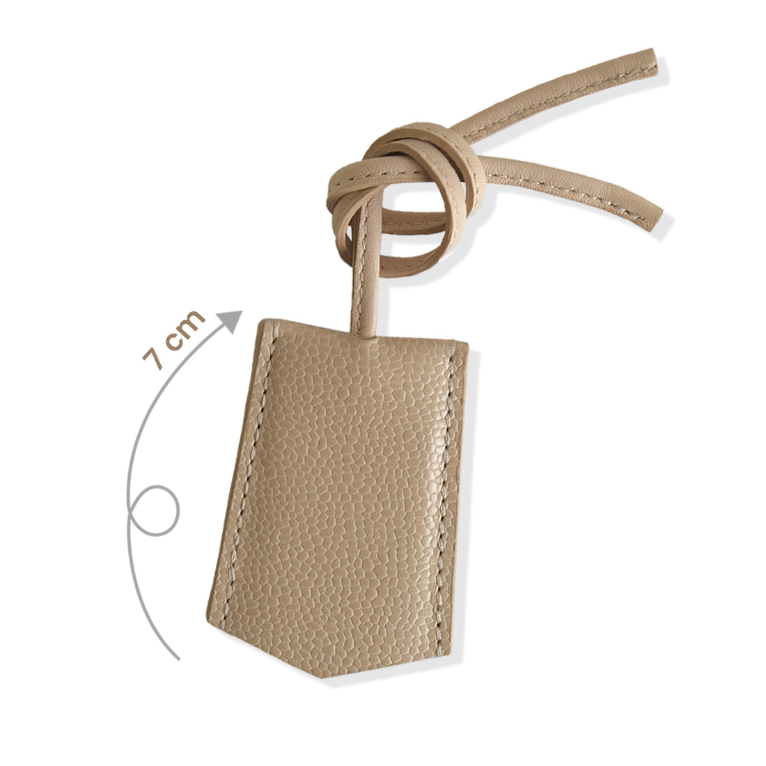Porte-étiquette en cuir artisanal beige