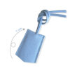Porte-étiquette en cuir artisanal bleu ciel