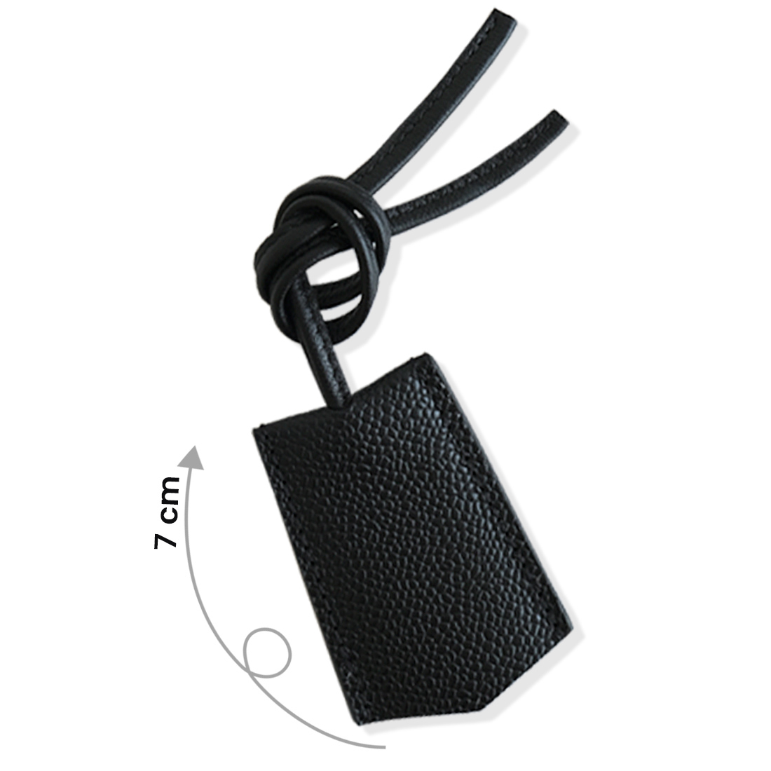 Porte-étiquette en cuir artisanal noir