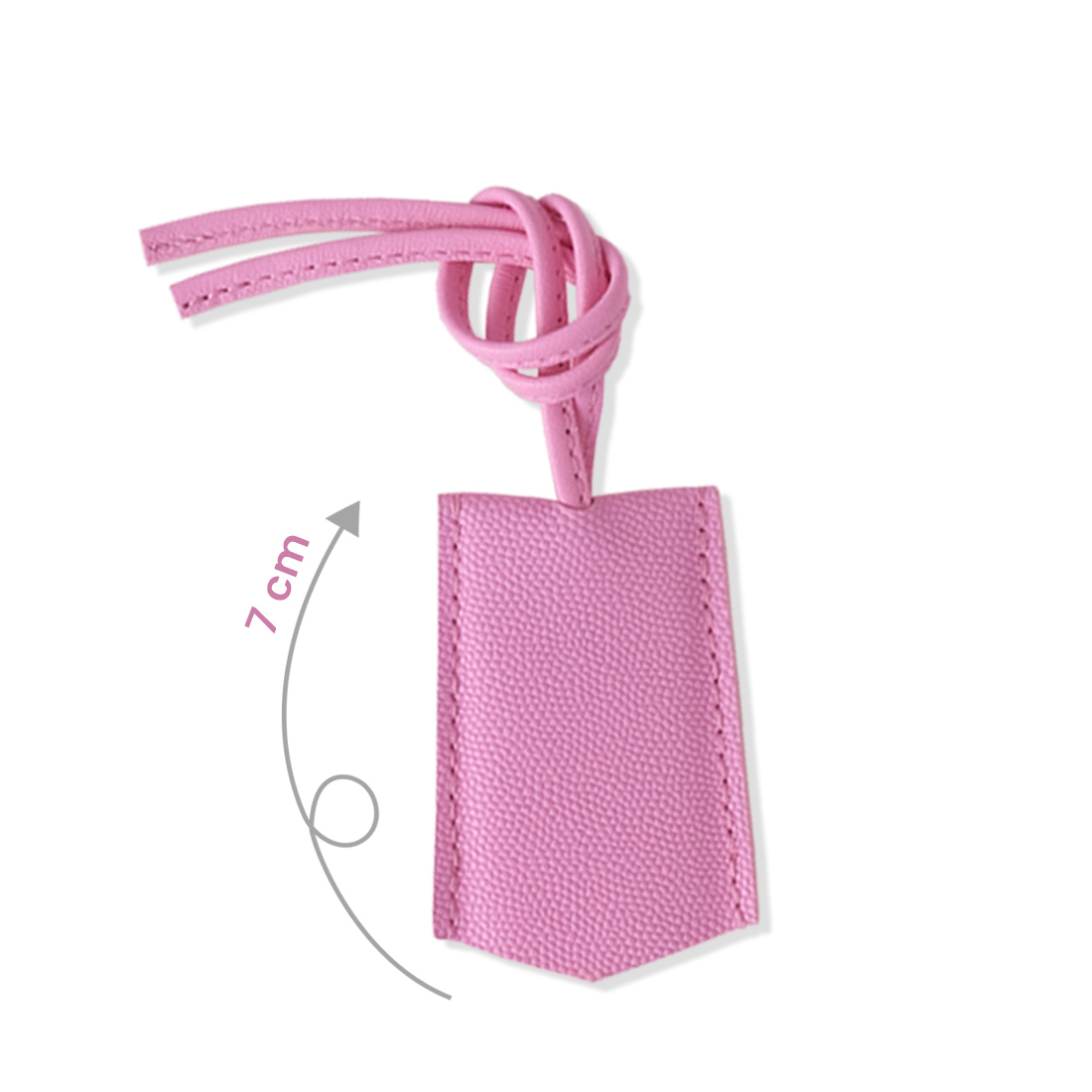 Porte-étiquette en cuir artisanal rose bonbon