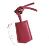 Porte-étiquette en cuir artisanal rouge